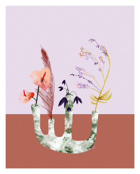 Mod vase W art print