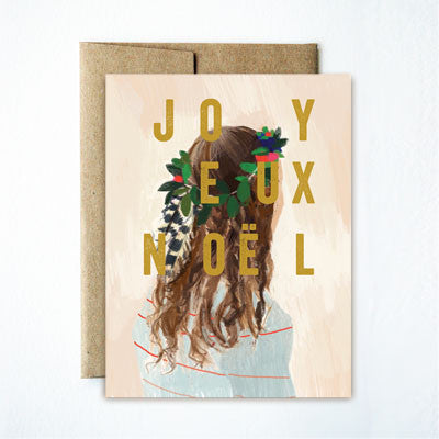 Foil Joyeux Noel Feather Girl Set - Ferme à Papier

