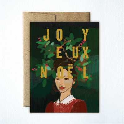 Foil Joyeux Noel Wreath Girl Set - Ferme à Papier
