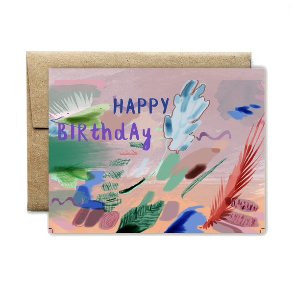 Aqua plant birthday card