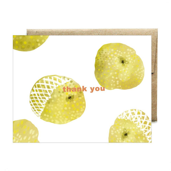 Asian pear thank you card
