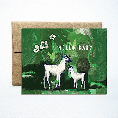 Baby llama card - Ferme à Papier

