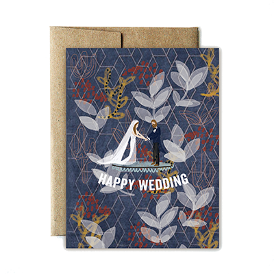 folk pattern wedding card - Ferme à Papier
