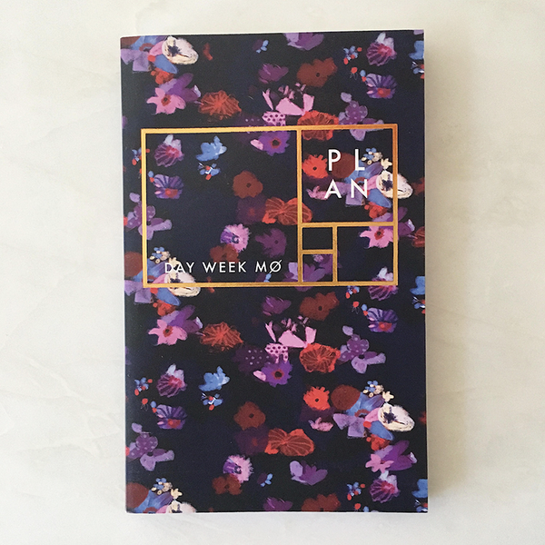Purple floral year-less planner