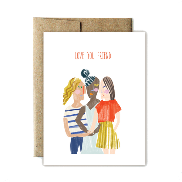 Love you friend card - year of the woman - Ferme à Papier

