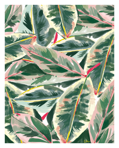 Green leaf art print