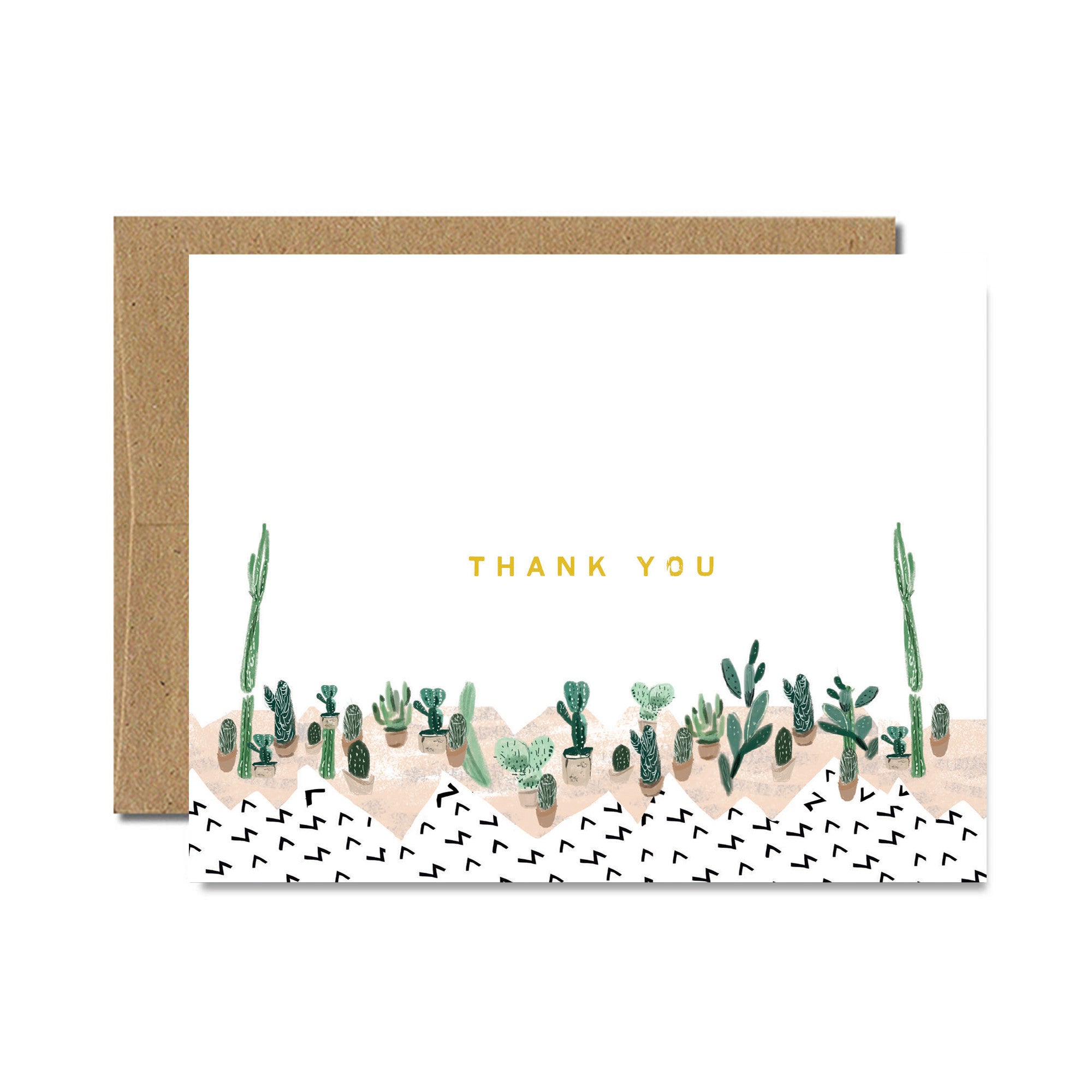 succulent card Foil succulent thank you card