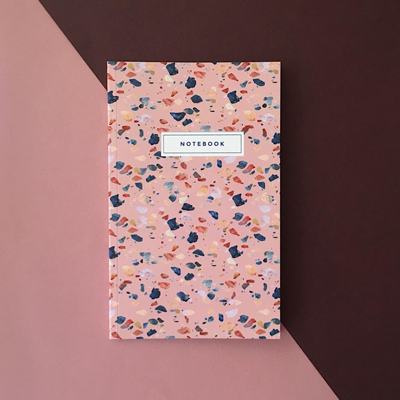 Pink terrazzo notebook