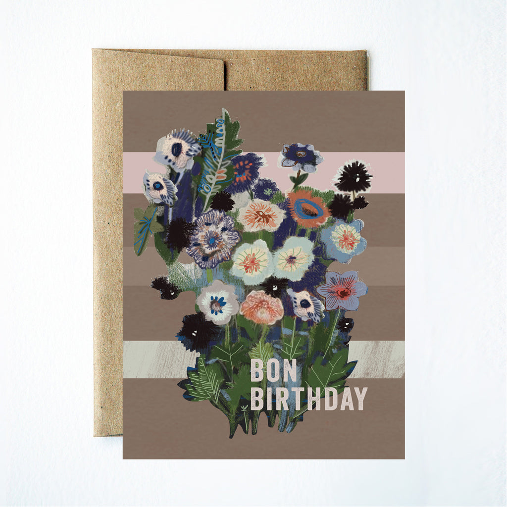 Bon birthday flowers card - Ferme à Papier
