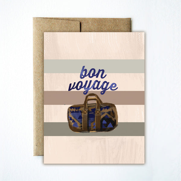 Striped bon voyage card - Ferme à Papier
