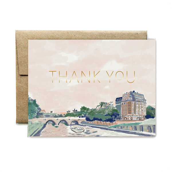 Foil seine river thank you card