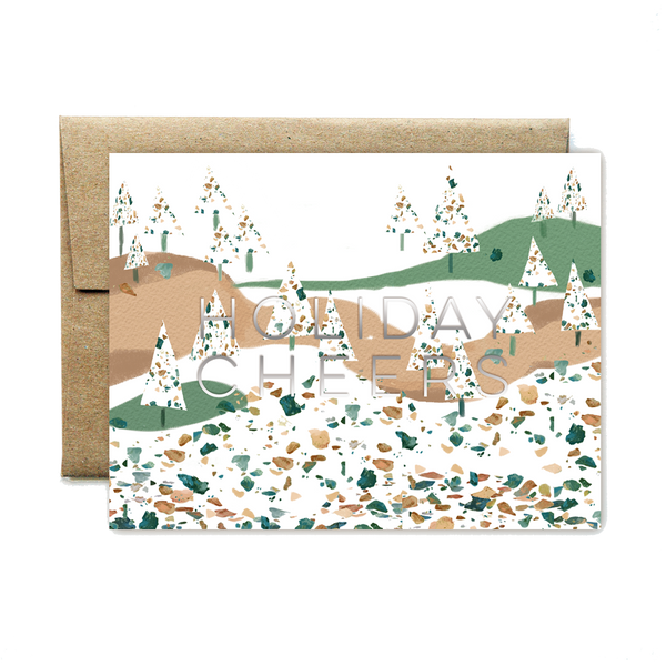 Foil terrazzo holiday cheers set