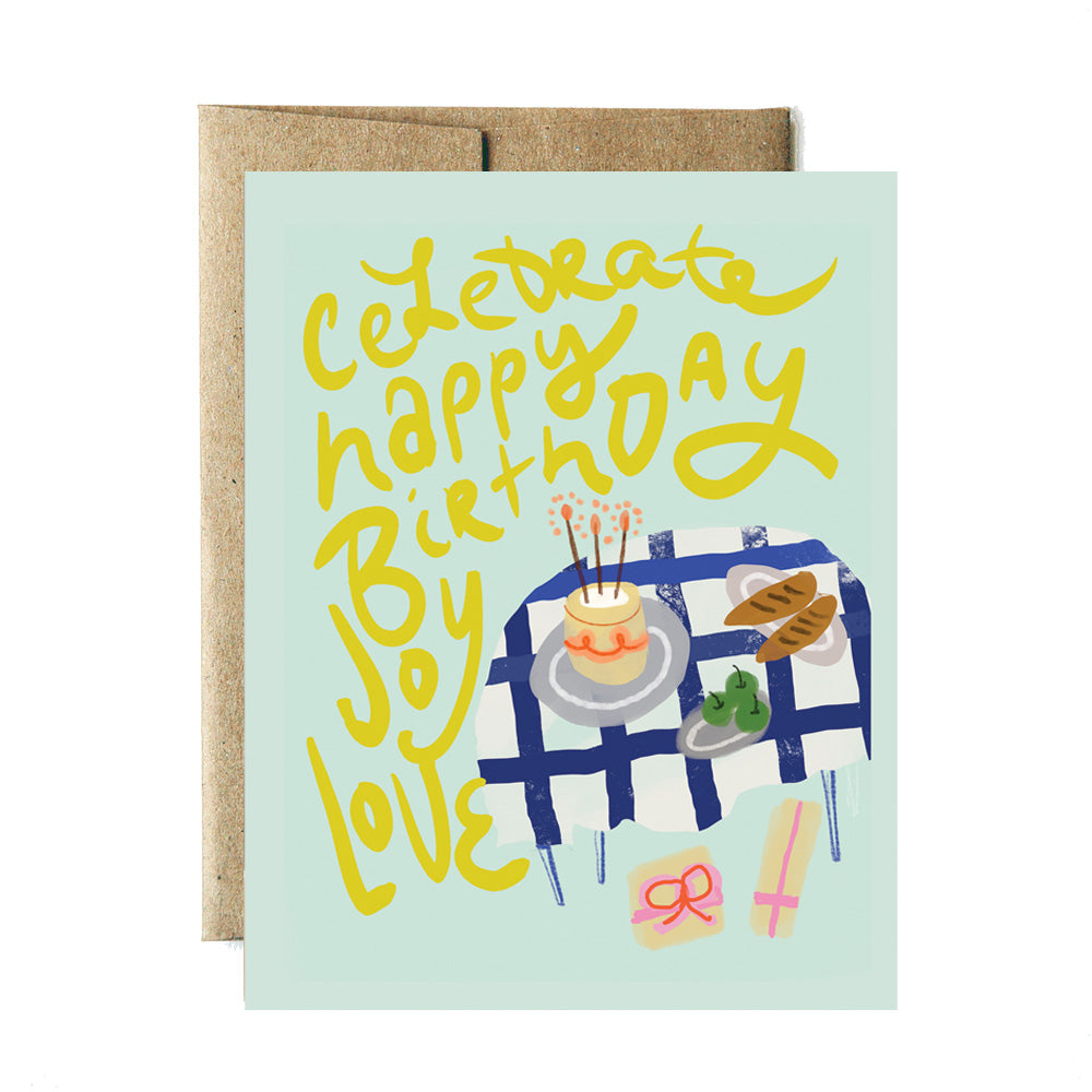 Celebrate table birthday card