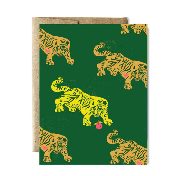 Green tiger pattern card