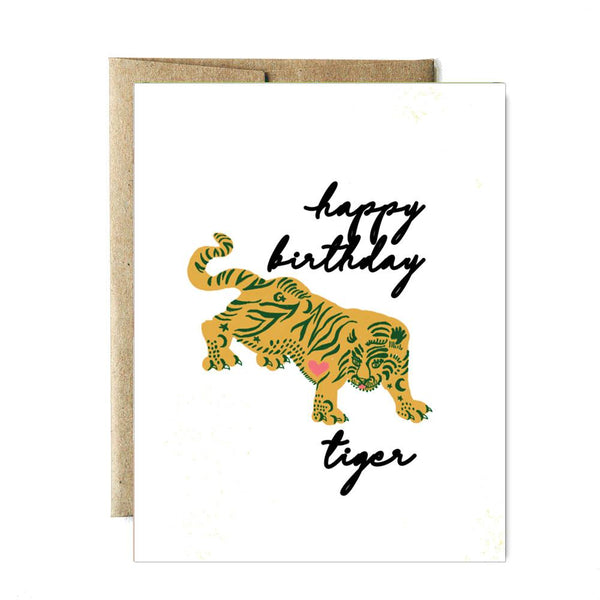 Happy birthday tiger card