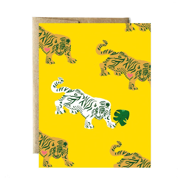 White tiger pattern card