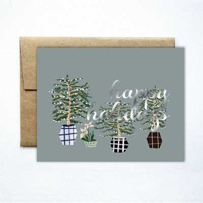 Foil Happy Holidays Tree Pots - Ferme à Papier
