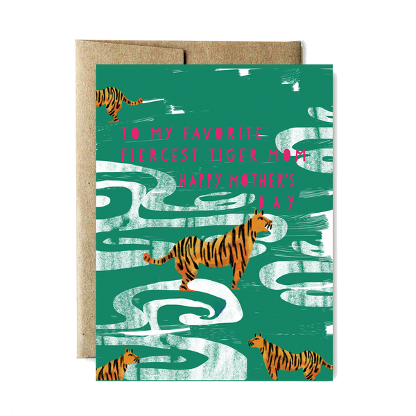 Fierce tiger mother's day card - year of the woman - Ferme à Papier
