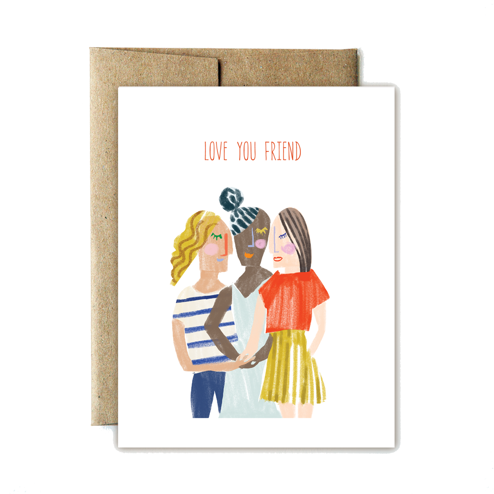 Love you friend card - year of the woman - Ferme à Papier
